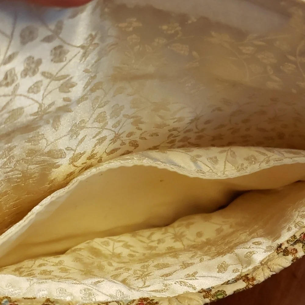 VINTAGE 80s Clutch Brocade Fabric Hand Crafted EU